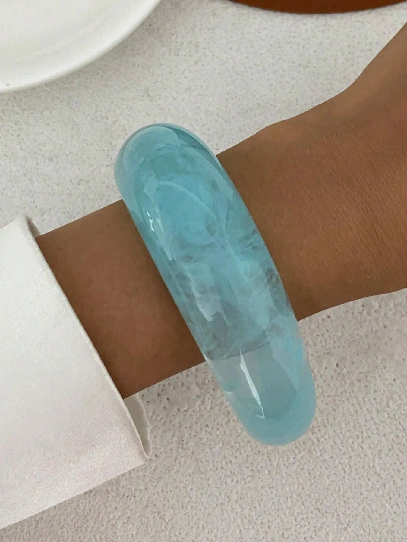 Vintage Punk Style Acrylic Resin Bracelet, Stackable Bracelet, Trendy Bangles, Fashionable Chunky Bangles, Irregular Cuff Design, Bold Chunky Design, Multi-Color Jewelry for Women, Perfect for Daily Wear & Parties, Stackable Bangle Bracelets