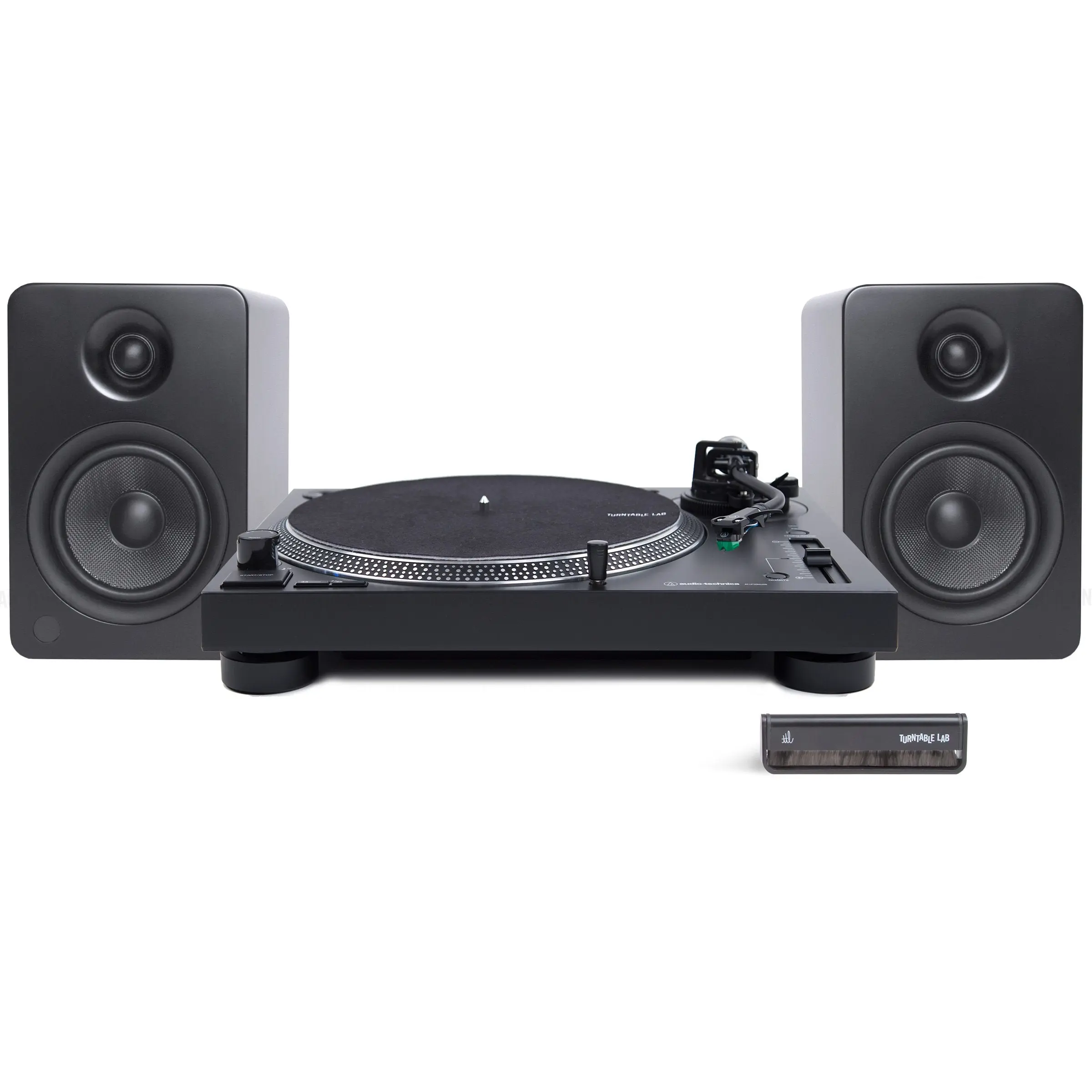 Audio-Technica AT-LP120X Turntable & Kanto YU6 Bluetooth Speakers Package with Vinyl Playback, Streaming & Optical Connectivity