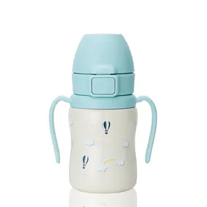 Grosmimi Stainless Steel Straw Cup with Flip Top - 6oz (200ml)