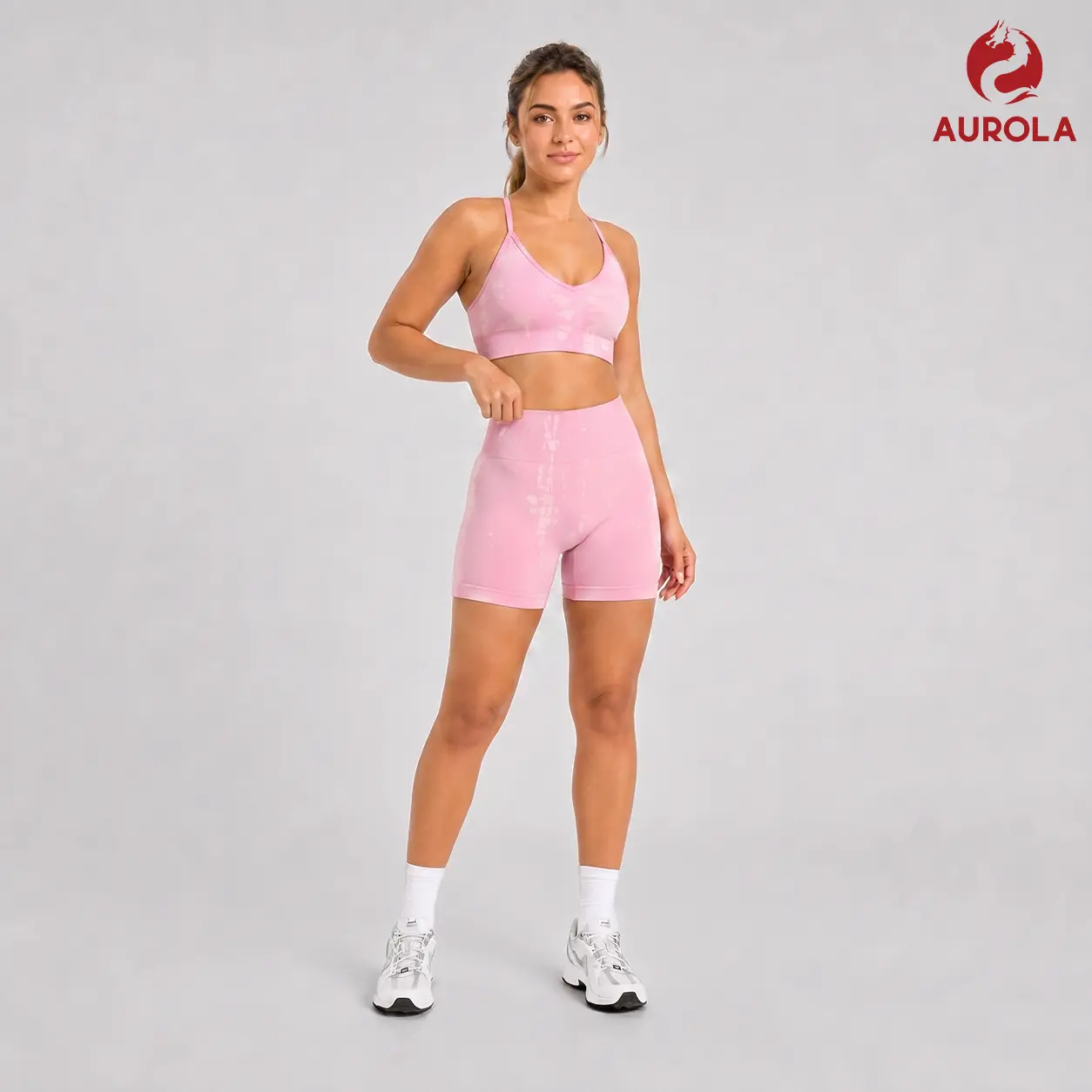 AUROLA Serpent Snake Seamless Sports Bra for Women, Padded Strappy Workout Gym Yoga Top, High Support Athletic Bra, TikTok Fitness Activewear, Breathable Stretch Push Up Training Bra