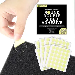 Focusound 300 Packs of Yellow Point Double-Sided Adhesive Dots for Noise Reduction Foam Panels