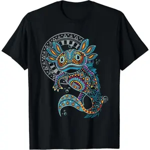 100% Cotton Axolotl Art Aztec Mexico Mexican T-Shirt t shirts