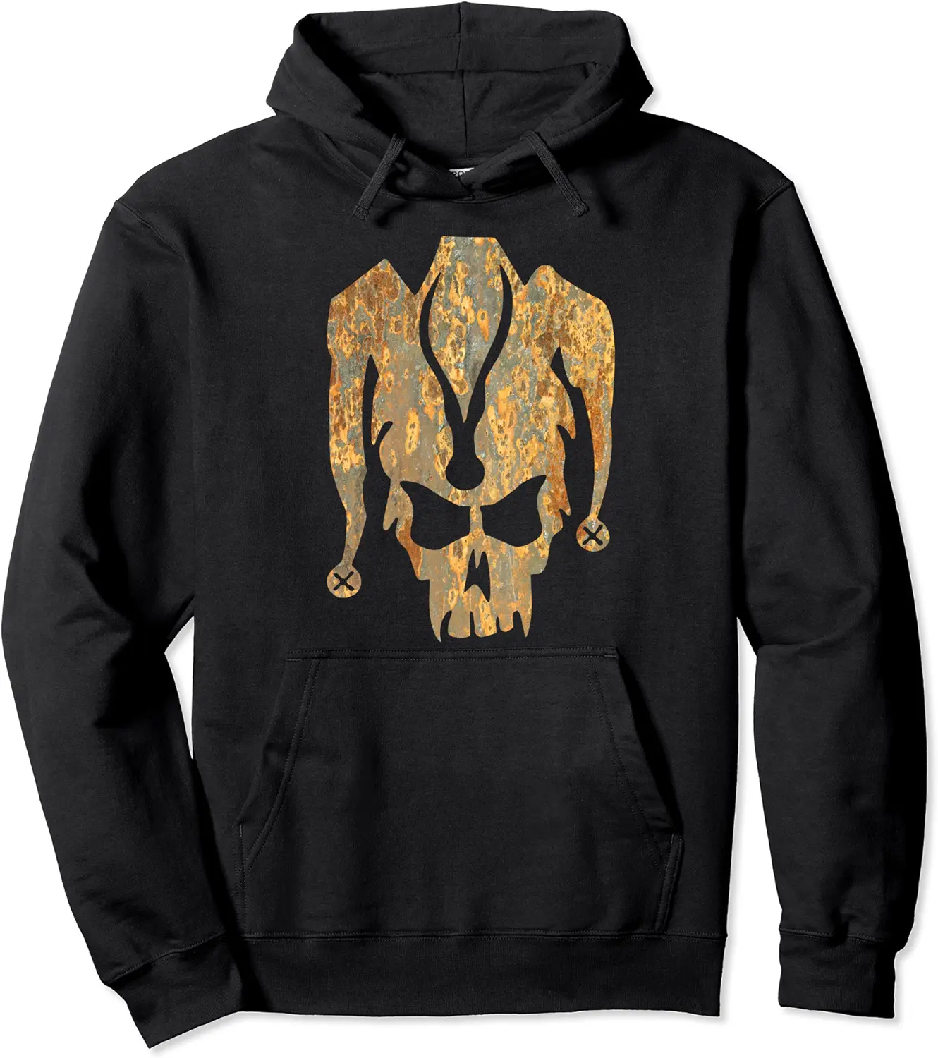 Rust Look Jester Skull Pullover Hoodie - Winniekemo Shop 62B0BVLDLCB8