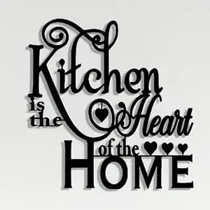 Kitchen Is The Heart Of The Home Letter Pattern Wall Art, Vintage Letters Print, Vintage Metal Wall Decor, Removable Wall Decor for Home, Office, Living Room, Modern Home Decor, Ornaments