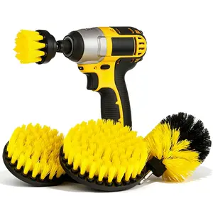 LMMAKE 4Pcs Drill Brush Attachment Kit for Electric Drills Firm Nylon Bristles Ideal for Bathroom Tiles Garage Floors Grout Lines Effortless Powerful Cleaning Solution