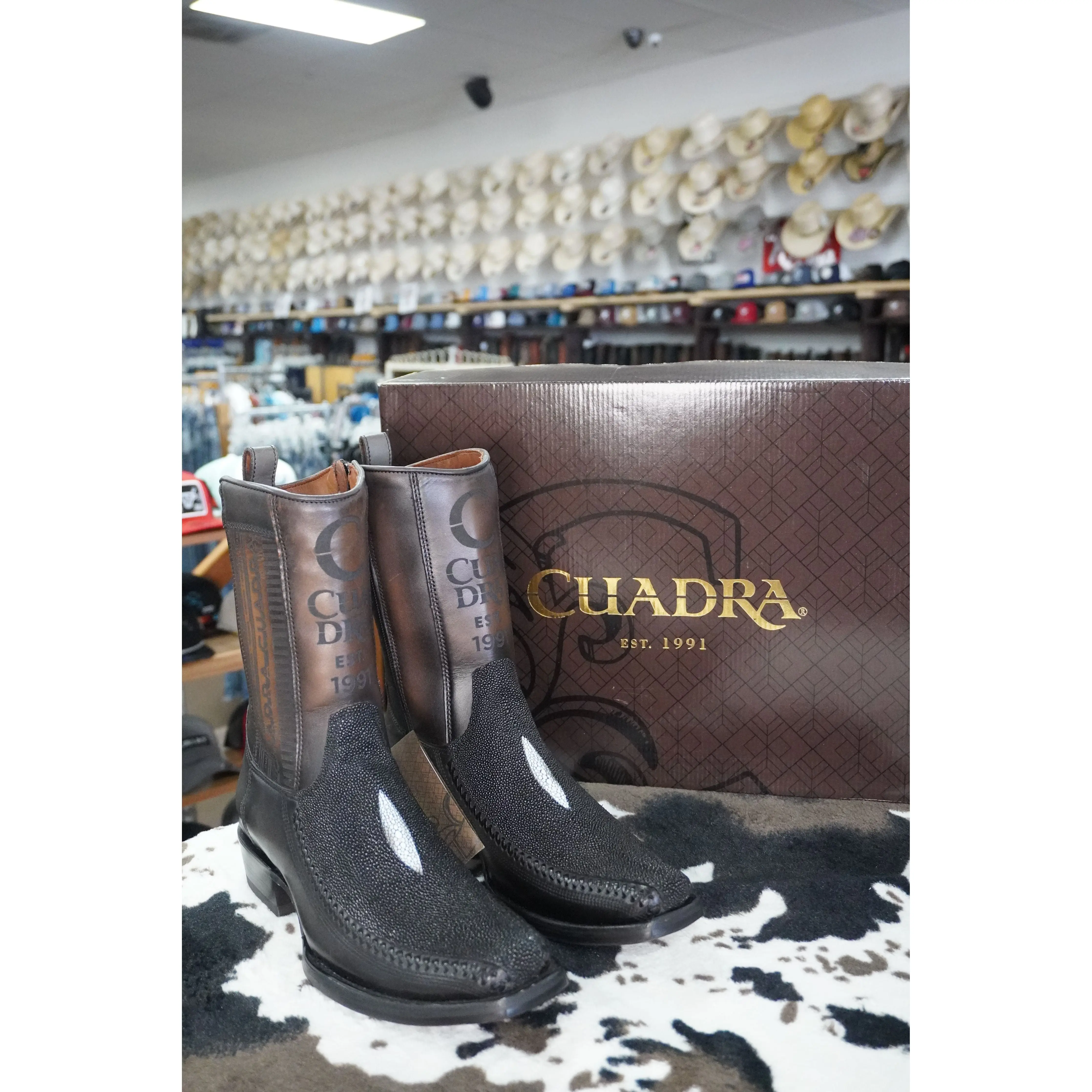 Cuadra Hombre Bota de Mantarraya Negro