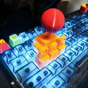 3D Printed Retro Custom Arcade Mechanical Keyboard External Game Joystick - WASD Movement, Cross-Axis Button Compatibility, For Fighting Games