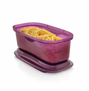 Tupperware Easy Pasta Cooker Kitchen Utensils - Microwave Pasta Maker with Strainer & Measurement Fill Lines for Perfect Pasta Every Time Cover Handy Cheese Handles