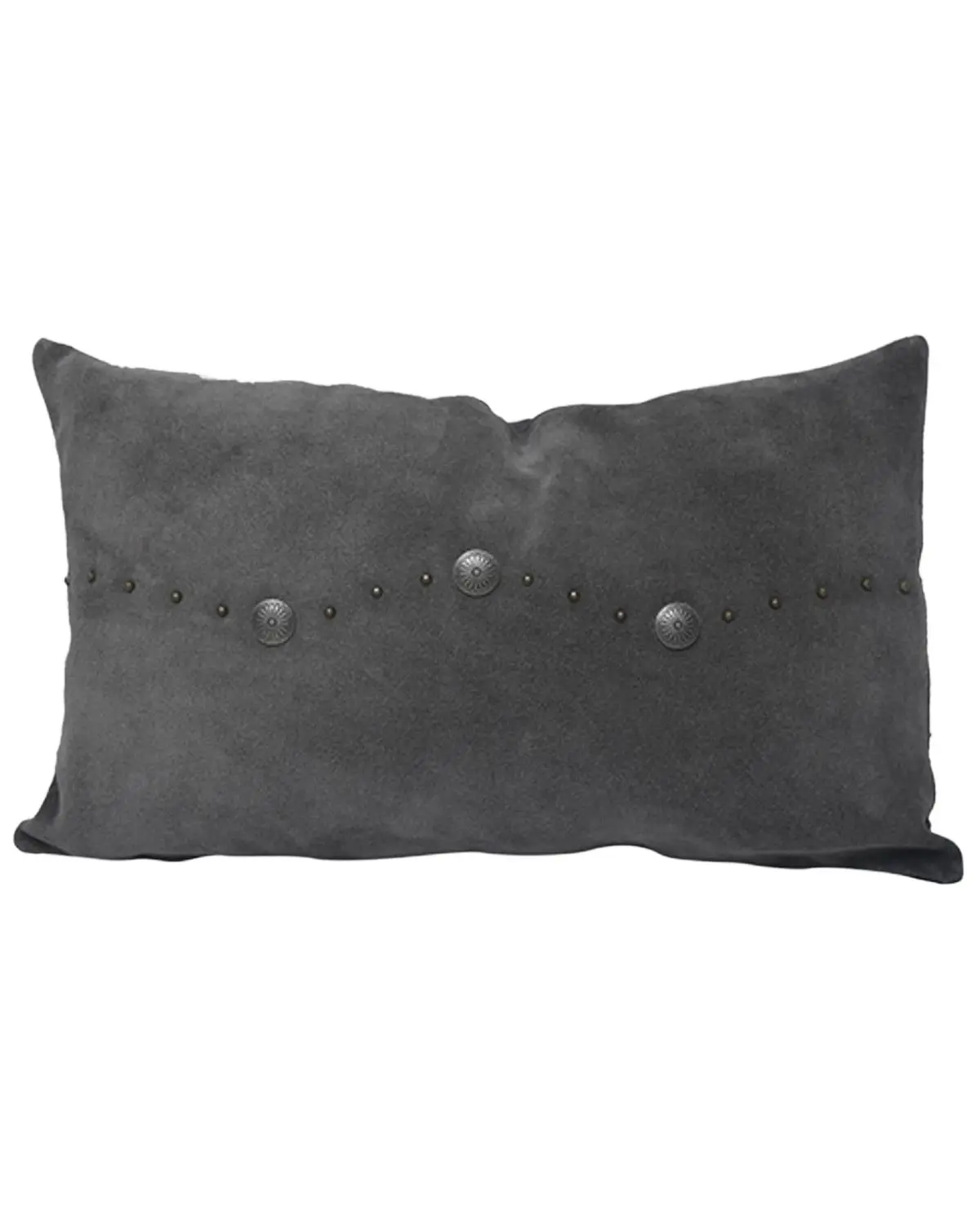 Hiend Accents Unisex Western Suede Antique Silver Concho And Studded Lumbar - Pl5031-Os-Gy
