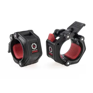 2-Inch Olympic Barbell Collars, Jaw-Lock Style Pair Set with Fast-Lock Latch, Durable Nylon/Steel Construction & Injection Molded Pads for Bumper Plates