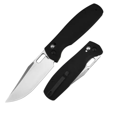 CJRB Prado Tactical Folding Pocket Knife - 3.76" AR-RPM9 Steel Blade (HRC59-61 Hardness), Advanced Pivot Assembly, Innovative Crossbar Lock, Ergonomic Durable G10 Handle, EDC Survival Supplies for Outdoor Hiking Camp Kitchen Gear