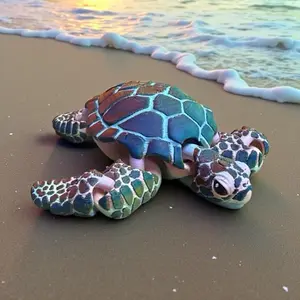 Flexi Sea Turtle Multicolor 3D Printed Figurine Unique Design Perfect for Collectors Eco-Friendly PLA Material