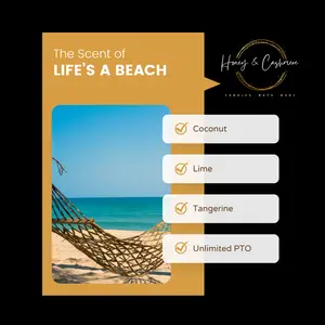Life's A Beach Wax Melts - Tangerine, Lime, Coconut, Tropical Scent Notes - 2oz & 8oz Jars