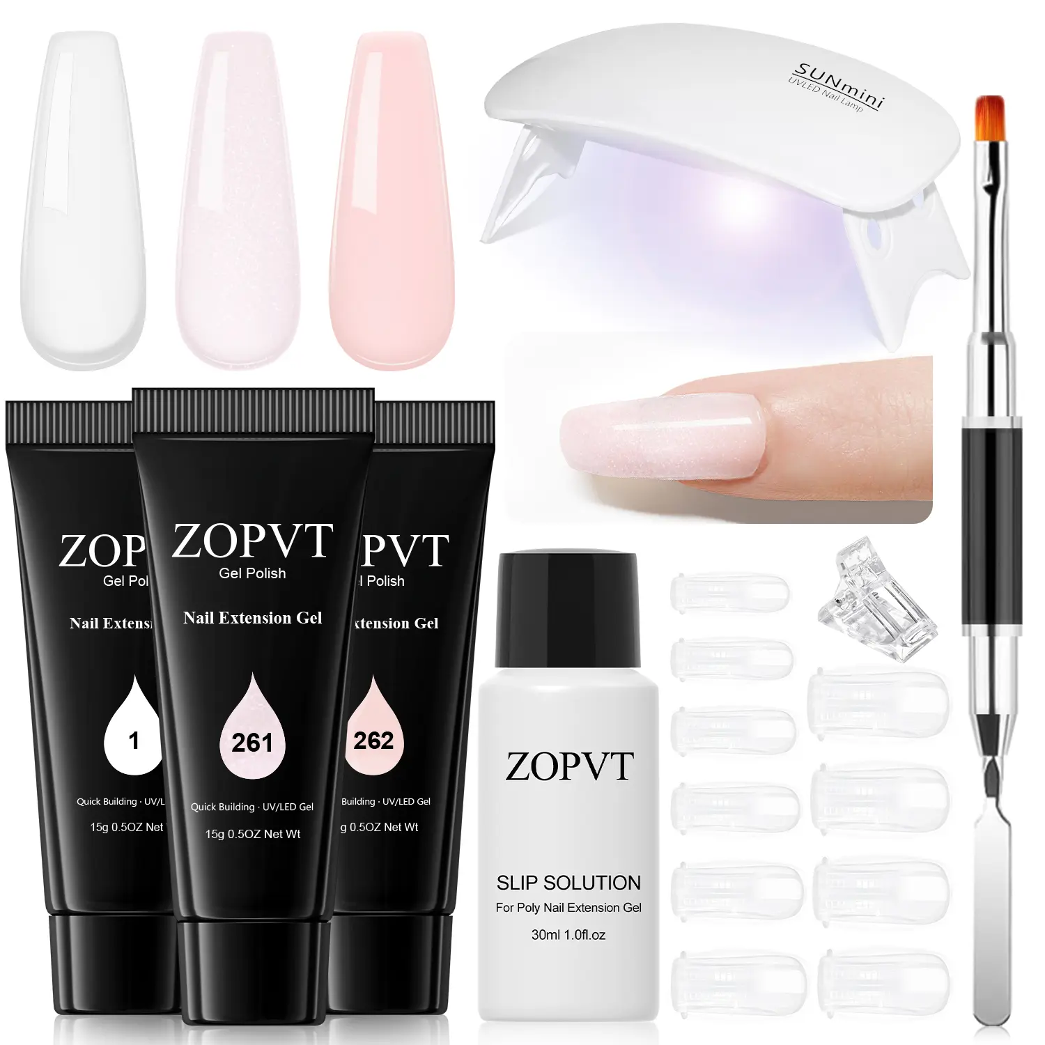 Nail Extension Gel Starter Kit with Tools Set & UV Lamp, Gel Nail Kit For Beginners With Everything, Beginner Nail Tech Kit With Everything, 3 Colors Available, Perfect Gift for Women, Nail Care Essentials, Nails Kit Set