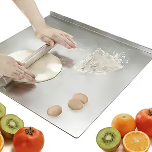 Stainless Steel Cutting Boards for Kitchen, Kneading Cutting Board Mats, Metal Cutting Board for Meat, Fruits, Vegetables, Bread, and Baking Small Cutting Boards