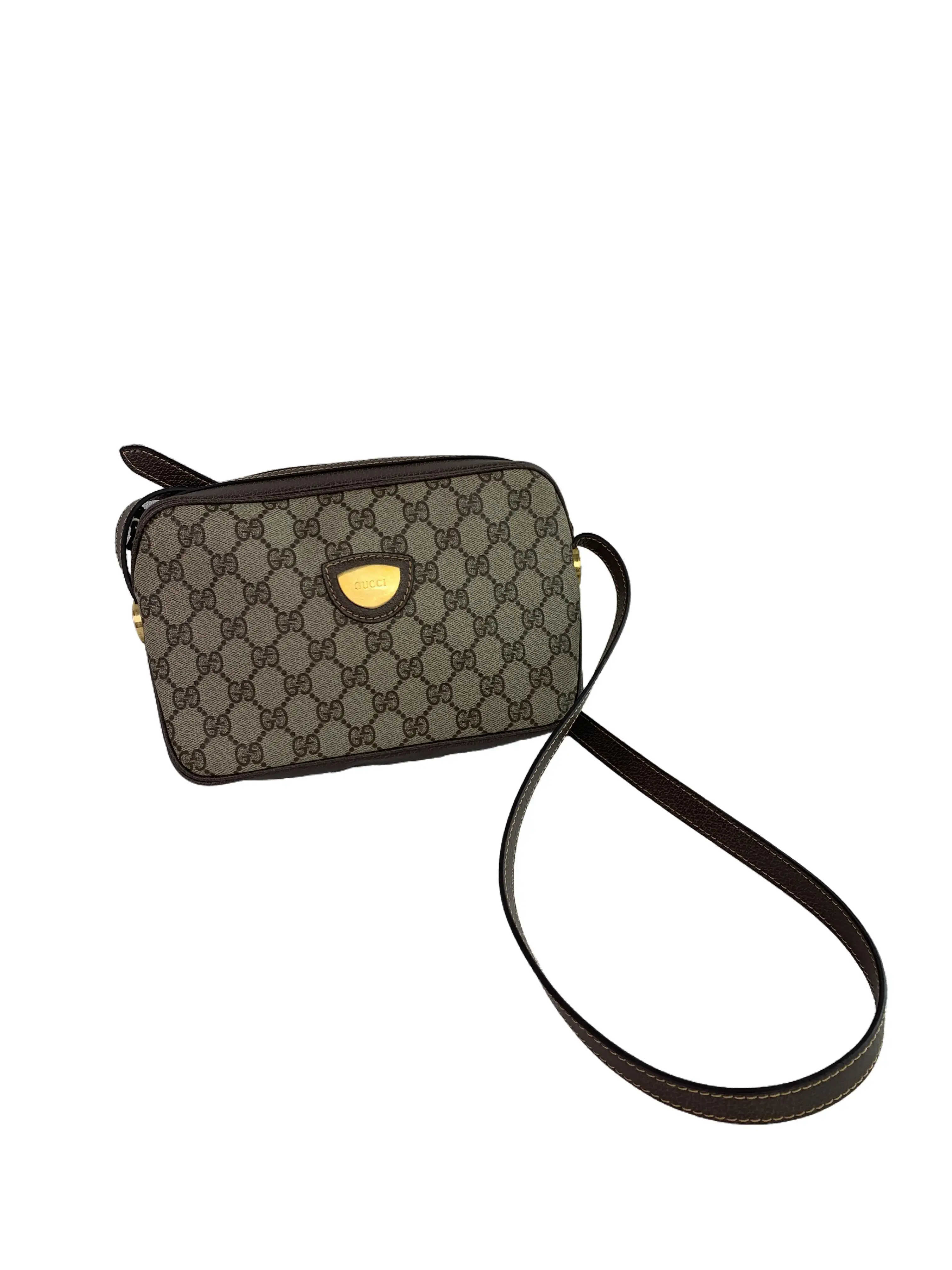 Pre-owned GUCCI GG Canvas Vintage Camera Crossbody Bag/EE07827001/7001