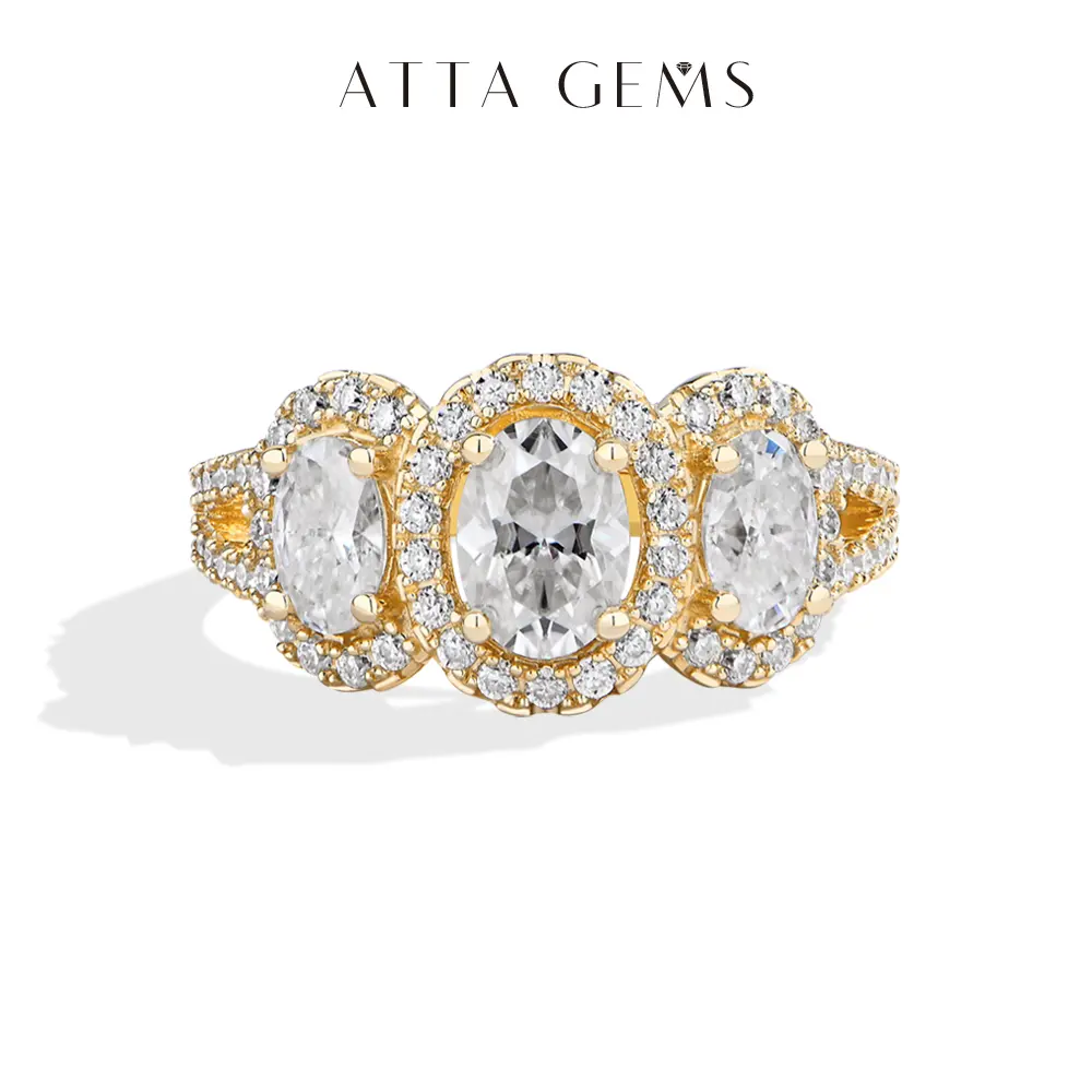 ATTAGEMS 1CT Oval Cut Lab-Grown Moissanite Ring for Women Men Unisex 18K Gold Plated Classic Luxurious Sparkling Jewelry Perfect For Engagements Weddings Parties R341, Elegant Engagement Ring, Certified Stone summerwins,summerwins