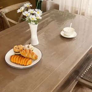 Clear Vinyl Tablecloth Protector Waterproof/Oil-Proof Plastic Square Transparent Sheet Table Cover (54X54 Inch) Kitchen