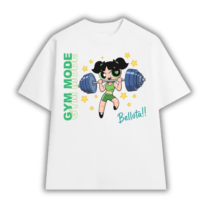 Youth & Adult Powerpuff Buttercup Girls Gym Mode Shirt, Family Matching TShirt, Animation Character T-Shirt, Girl Power Tees