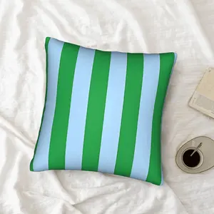 1 piece Green And Blue Stripes Striped Decorative Accent for Home Zipper Closure Hand Washable Machine Washable Cores Not Included