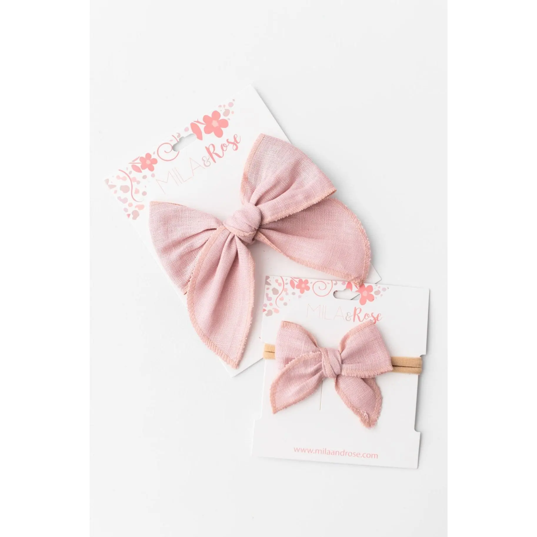 Classic Hair Bow - Vintage Pink