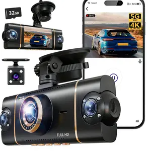 🚨 4CH 1080P Dash Cam | FREE 32G Card | 360° Full View | 24H Parking Monitor | New Driver Safe🛡️Non-rechargeable, must be used while plugged in. WiFi Car Dashcam