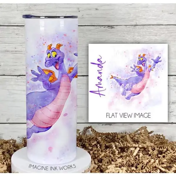 Figment EPCOT 20oz Stainless Steele Tumbler Dragon Fan Art