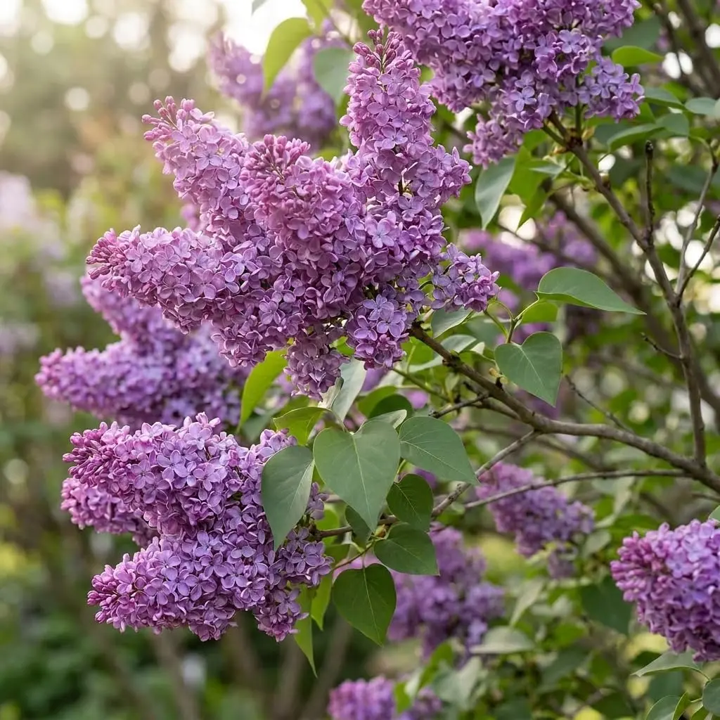 3 Purple Lilac Plants for Growing - Common Lilac, Fragrant and Beautiful Flowers - Syringa vulgaris (3 Seedlings) - Fragrant Spring Blooming Shrubs – Hardy Outdoor Flowering Bushes