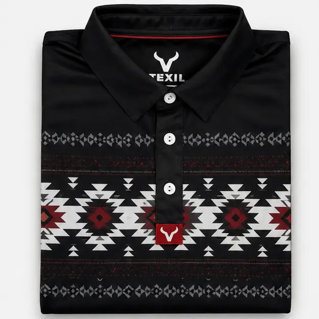 Vexil Brand - Polo - Aztec Obsidian - Black