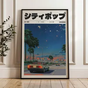 [Sale off up to 65%][Free Ship][No Frame] Vintage Anime Wall Art, Retro Japanese Y2K Poster, 90s Vaporwave Indie Room Decor