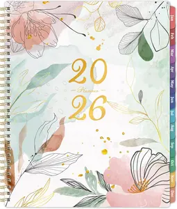 2026 Planner - 2026 Weekly and Monthly Planner, Jan.2026 - Dec.2026, Weekly and Monthly Planner 2026, 9" x 11", Calendar Planner, Colorful Tabs,  Pocket,  Daily Organizer - Floral