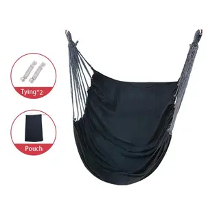 Outdoor Casual Solid Color Hanging Chair, 1 Set Fabric Hammock Chair with 2 Tie Ropes & Storage Bag, Hanging Chair for Outdoor Camping & Hiking