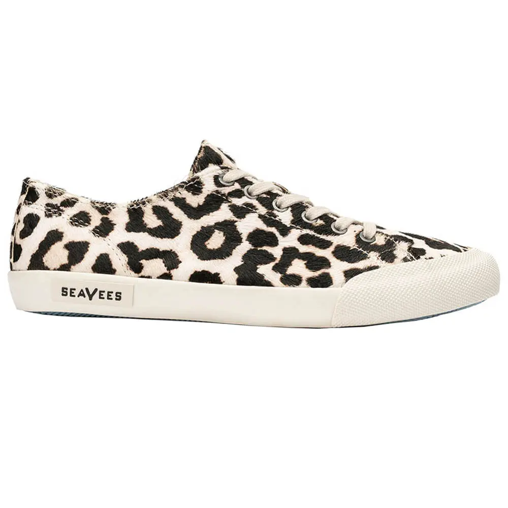 SeaVees Womens Monterey Mulholland Leopard Lace Up Sneakers Shoes Casual - Off White