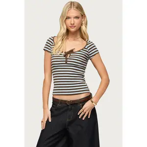 Emberly Striped Raglan Top