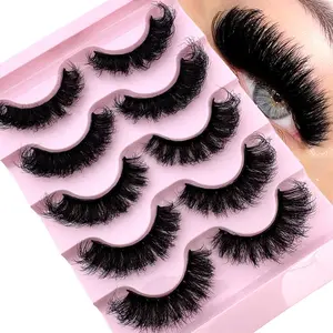 5 Pairs Plush D Curl False Eyelashes, Soft Comfortable Synthetic Mink Lashes, Short Thick Natural Fake Lashes for Party Celebrations