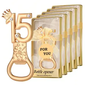 Quinceanera Gifts for Guests, 15th Birthday Decorative Bottle Opener Party Favor, Crown Design, Includes Gift Box