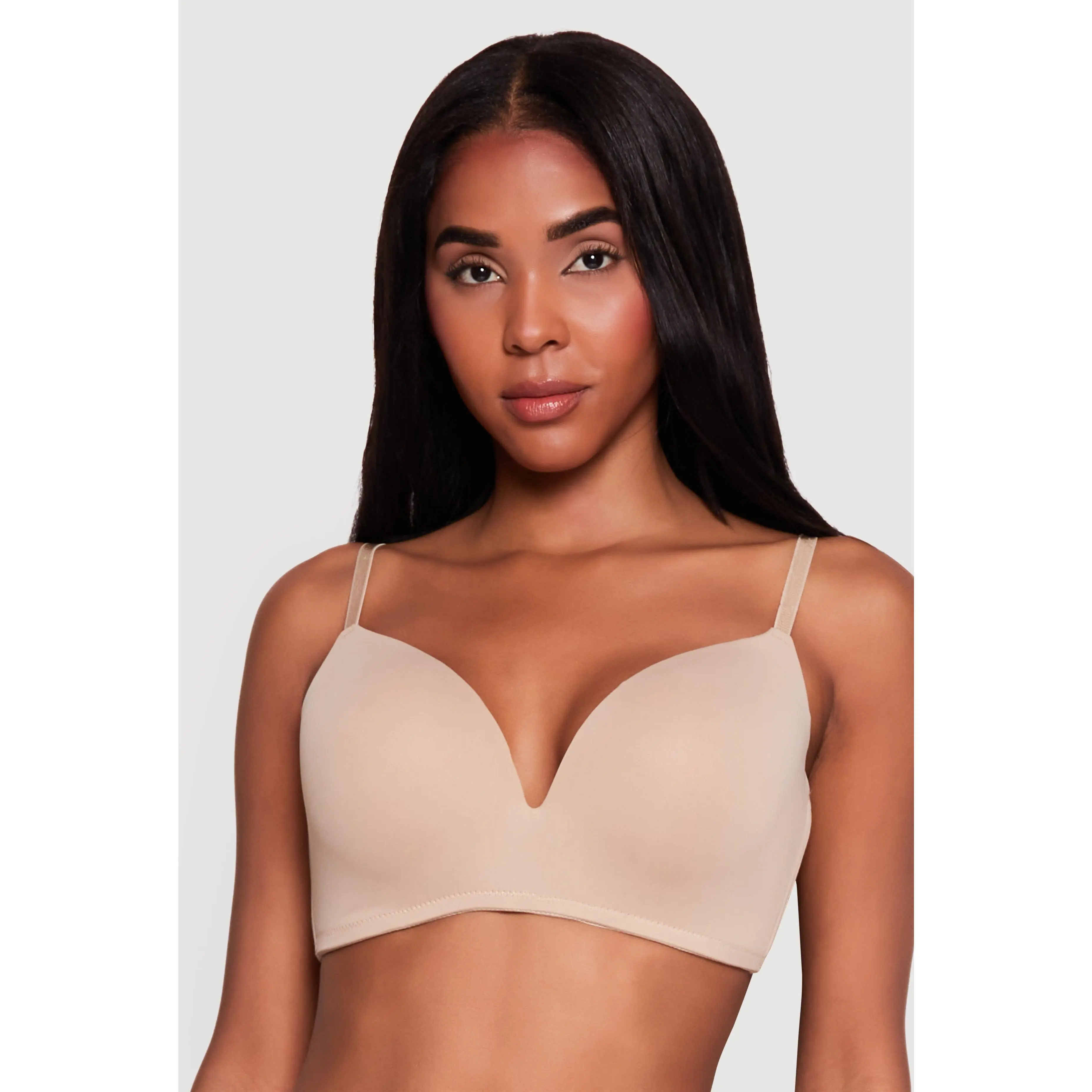 Solid Molded Padded Plunge Bra