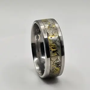 November's birthstone Citrine Stainless Steel sizes 4.5-12 8mm,6mm and 2mm width Natural Rock Natural Crystal Ring energy healing Quartz