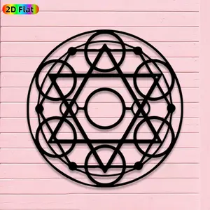 1pc Avant-Garde Metatron's Cube Metal Wall Art, Avant-Garde Metatron's Cube Statue Mural, Iron Craft, Perfect for Gallery, Studio, Office Wall Decor, Intricate Craftsmanship, Artistic Metalwork, Halloween Decor, Ideal Gift for Trend Seekers