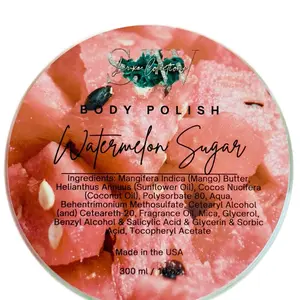 SJW Luxe Collections Watermelon Sugar Body Scrub - Refreshing Exfoliant for Supple Skin