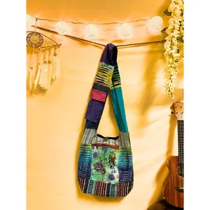 Wolf & Dreamcatcher Embroidered Boho Hippie Bag