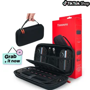 Transnovo Carrying Case Compatible with New Switch 2, Hard Shell Travel Single Case or Case Bundle Kit with 24 Game Card Slots, Joy-Con & Accessory Storage, Travel Carrying Case Pouch, Space Saving Organizer Space Saver Compression [Spring glow up]