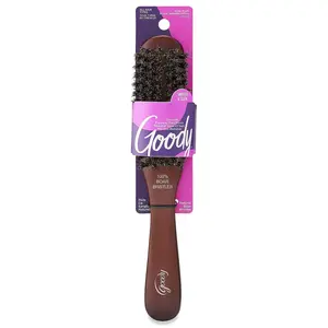 Goody Styling Essentials Goody Boar Hair Brush - Wood Design - Pain-Free Hair Accessories for All Hair Types - for Men, Women, Boys, & Girls