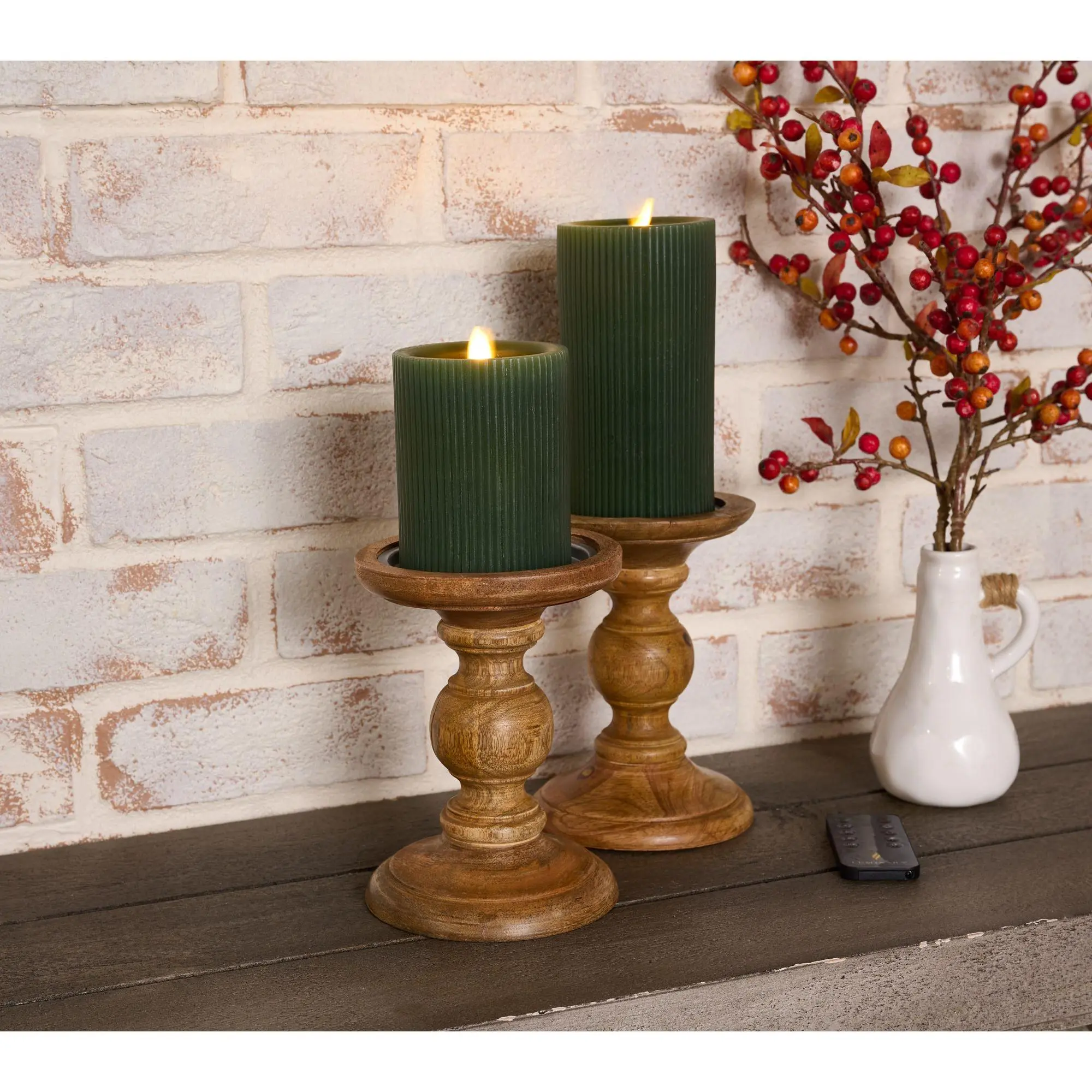 Martha Stewart Set of 2 Micro Ribbed Flameless Candles Martha Stewart Set of 2 Micro Ribbed Flameless Candles