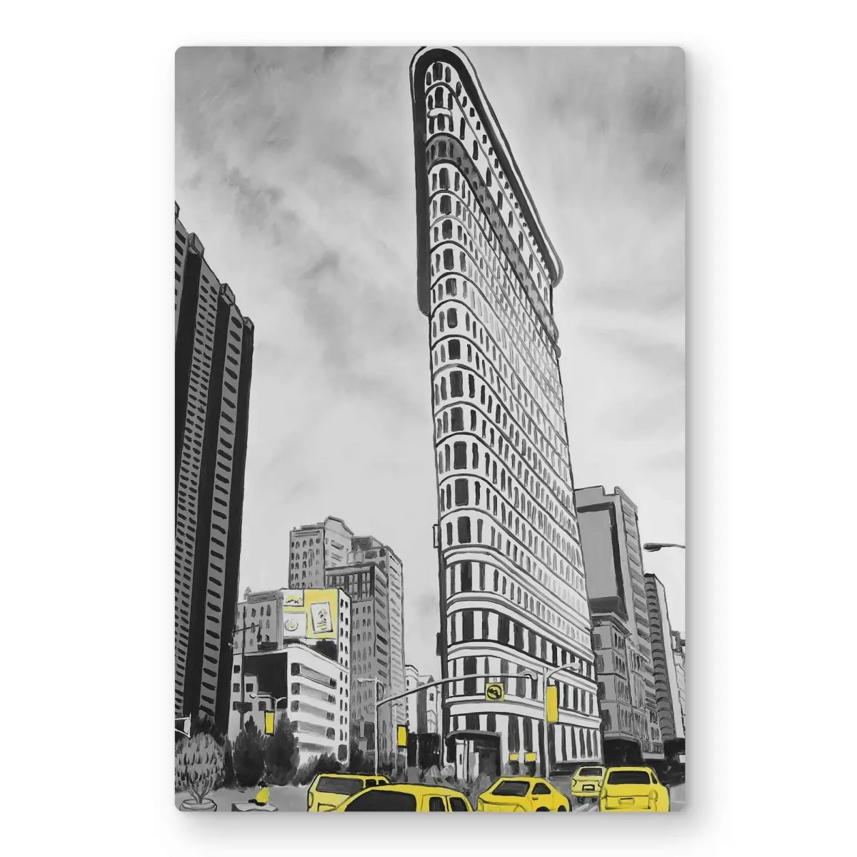 Begin Home Decor C1MP2436OR0AUS 24 x 36 in. Outline of Flatiron Building Wall Art - NYC Metal Print