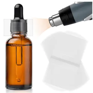 Outus 500 Pcs Clear Shrink Wrap Perforated for Bottles Heat Shrink Bottle Seals 45x30mm PVC Plastic Good Sealing Easy Tear Line