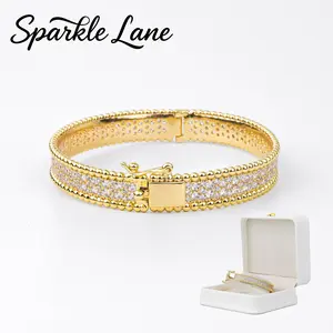 Stackable Tennis Jewelry Set: Tarnish-Free Sterling Silver Bangle & Ring with Full Pave CZ, Wedding Gift Idea