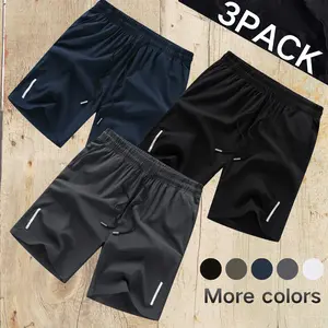 Men's 3-Piece Trendy Drawstring Shorts Set, Comfortable Casual Athletic Pants Bundle