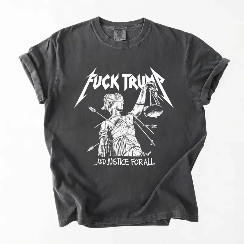 [Comfort Colors] Political Protest Graphic T-Shirt, Justice For All Rock Style Tee, An.ti Trvmp Shirt, Unisex Cotton Protest Tee, Bold Statement Shirt