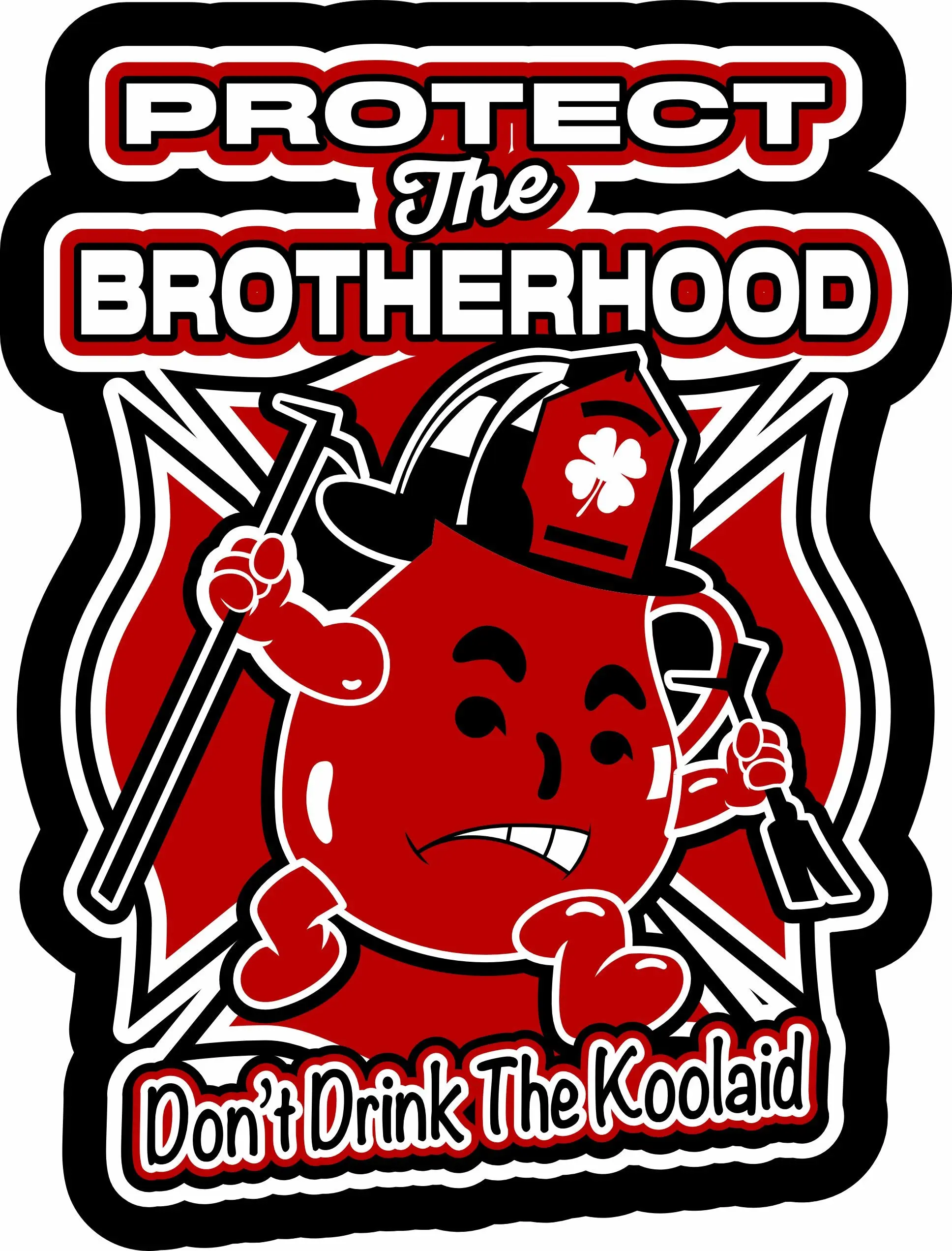 Power Creations Reflective Vinyl Firefighter Logo Car Sticker - UV Laminate Automotive Exterior Accessory, Brotherhood Protection Graphic, Versatile Design, Firefighter Logo Car Stickers